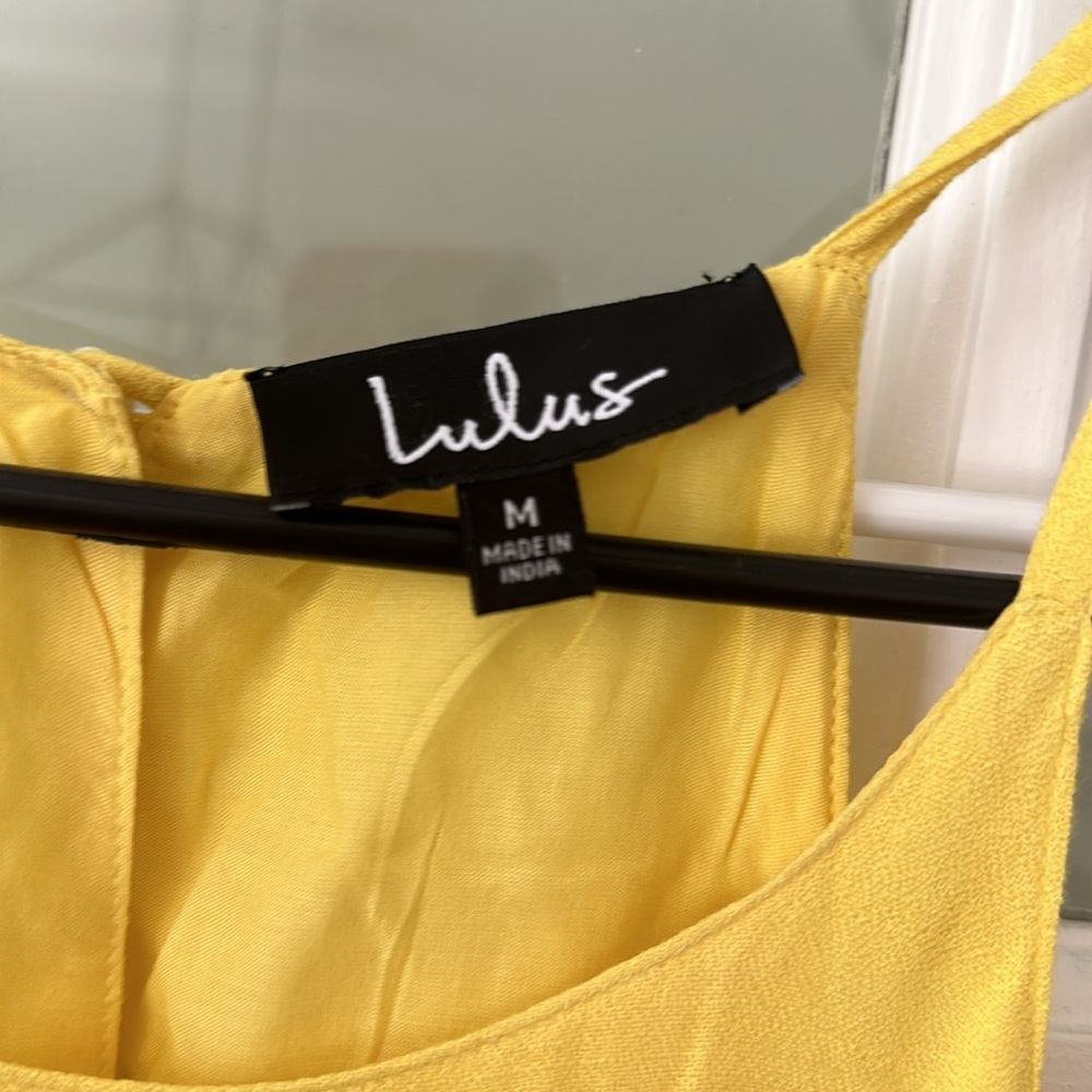 Lulus NWT‎ Sunshine Delight Yellow Embroidered Mini Dress sz M - Picture 5 of 7